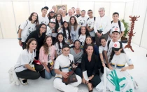 El Papa Francisco con jóvenes de la  Fundación Pontificia Scholas Occurrentes